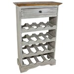 vidaXL Casier à bouteilles bois d'acajou massif 55x23x85 cm