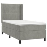 vidaXL Sommier à lattes de lit matelas LED Gris clair 90x200cm Velours