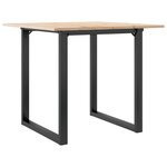 vidaXL Table à manger cadre en O 80x80x75 cm bois de pin massif fonte
