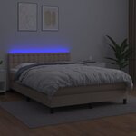 vidaXL Sommier à lattes de lit avec matelas LED Cappuccino 140x200 cm