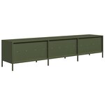 vidaXL Meuble TV vert olive 202x39x43 5 cm acier laminé à froid