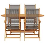 vidaXL Ensemble de salle à manger pour jardin 5 Pièces Gris