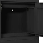 Armoire de bureau avec étagère réglable rangement 90 x 40 x 102 cm design moderne en acier anthracite 02_0046906