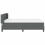 vidaXL Lit à ressort avec matelas gris foncé  140 x 200 cm  tissu