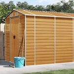 vidaXL Abri de jardin marron clair 191x725x198 cm acier galvanisé