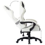 vidaXL Fauteuil de jeux vidéo Blanc Similicuir