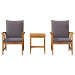 vidaXL Ensemble de canapé de jardin 3 Pièces Marron Bois d'acacia massif