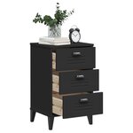 vidaXL Table de chevet VIKEN noir bois d'ingénierie