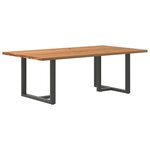 vidaXL Table à manger marron clair bois de chêne massif rectangulaire