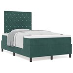 vidaXL Lit à ressorts avec matelas Vert foncé 120 x 190 cm Velours