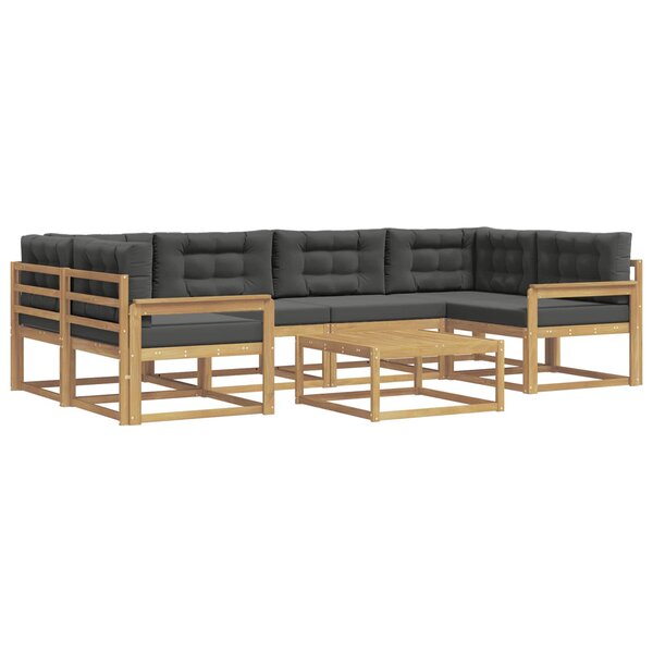 vidaXL Ensemble de canapés d'extérieur 5 pc Blanc et anthracite