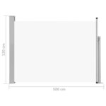 vidaXL Auvent latéral rétractable de patio 120x500 cm Crème