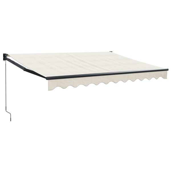 vidaXL Auvent rétractable crème 3x2 5 m tissu et aluminium