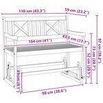 vidaXL Banc basculant de jardin 2 places 110x59x97 cm Bois massif Acacia