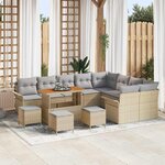 vidaXL Ensemble de canapé de jardin 13 Pièces Beige et Gris clair