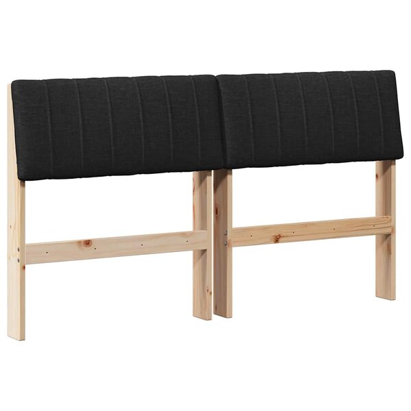 vidaXL Tête de lit capitonnée Noir 140 cm Pin massif