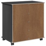 vidaXL Cabinet roulant 63 5 x 39 x 65 5 cm Bois de Pin Massif Gris