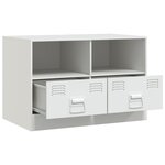 vidaXL Meubles TV 2 Pièces blanc 67x39x44 cm acier