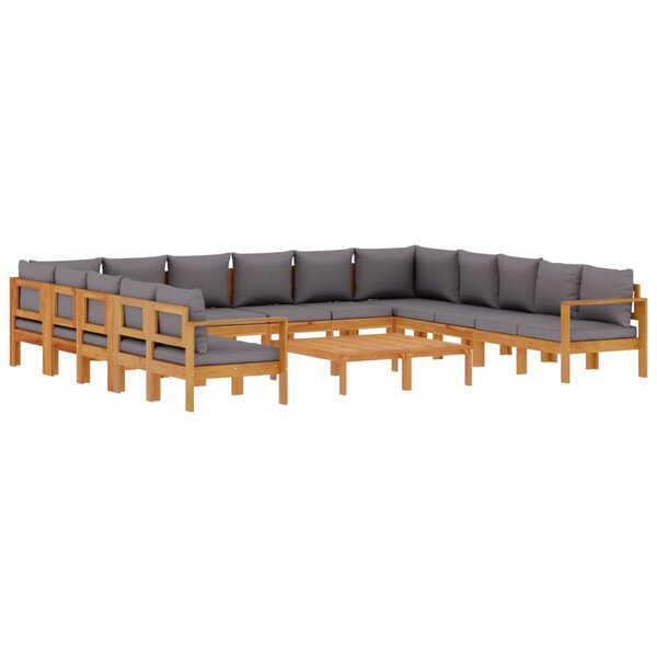 vidaXL Salon de jardin avec coussins 10 Pièces bois d'acacia solide