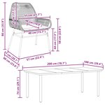 vidaXL Ensemble à manger jardin coussins 7Pièces marron poly rotin verre