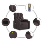vidaXL Fauteuil inclinable de massage Marron foncé Tissu