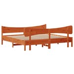 vidaXL Cadre de lit sans matelas cire marron 200x200cm bois pin massif