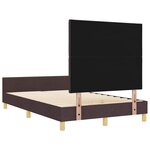 vidaXL Cadre de lit avec tête de lit Marron foncé 120 x 190 cm tissu