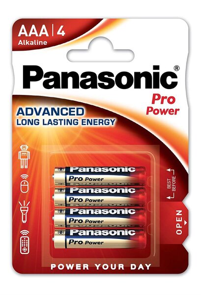 Blister Lot de 4 Piles Pro Power LR03/AAA (Micro) Alcaline Manganese 1 5 V PANASONIC