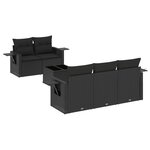 vidaXL Salon de jardin 6 Pièces avec coussins noir résine tressée