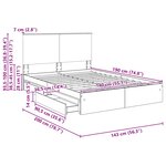 vidaXL Lit de Rangement Chêne fumé 140 x 190 cm Bois d'ingénierie