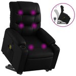 vidaXL Fauteuil inclinable de massage Noir Similicuir