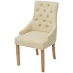 vidaXL Chaises à manger lot de 6 crème tissu