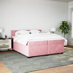 vidaXL Sommier à lattes de lit avec matelas Rose 200x200 cm Velours