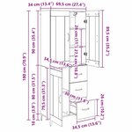 vidaXL Haut Armoire Chêne noir 69 5 x 34 x 180 cm Bois d'ingénierie