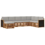 vidaXL Ensemble de canapés d'extérieur 6 pc Naturel et gris clair