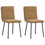 vidaXL Chaises à manger lot de 2 Marron Velours