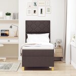 vidaXL Lit avec sommier marron foncé 80x200 cm Tissu