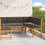 Ensemble de mobilier de jardin 5 pièces avec coussins en acacia