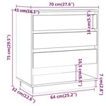vidaXL Buffet Chêne sonoma 70x41x75 cm Bois d'ingénierie