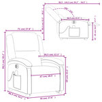 vidaXL Fauteuil inclinable de massage électrique gris clair velours