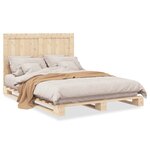 vidaXL Cadre de lit sans matelas avec tête de lit bois massif