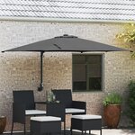 vidaXL Parasol d'extérieur Anthracite Polyester  Acier revêtu de poudre
