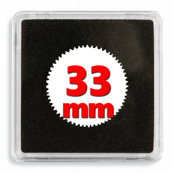 Capsules numismatiques carrées Quadrum 33mm. Paquet - 10 capsules
