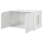 vidaXL Maison pour chat Blanc Brillant 85 x 55 x 53 5 cm