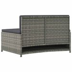 vidaXL Bancs de spa avec coussins lot de 2 gris résine tressée