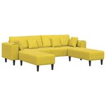 vidaXL Canapé avec coussin 3 Pièces Jaune Velours