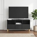 vidaXL Meuble TV 102 x 34 5 x 50 cm Noir Bois d'ingénierie