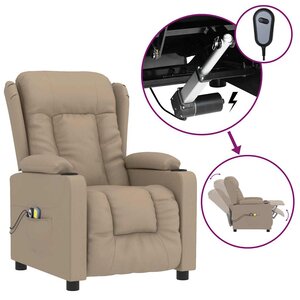 vidaXL Fauteuil de massage électrique Cappuccino Similicuir