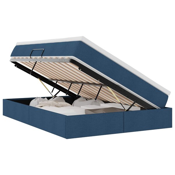 vidaXL Lit avec rangement et matelas Bleu 140 x 200 cm Polyester