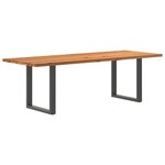 vidaXL Table à manger marron clair bois de chêne massif rectangulaire
